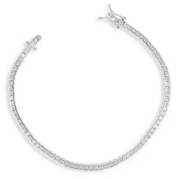 Les Trsors De Lily [Q2851] - Серебряный браслет Rivire de Diamants серебристо-белый (родий) - 18 см 2 мм