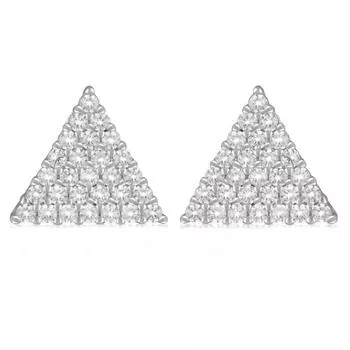 Les Trsors De Lily [Q2888] - Серебряные серьги Sissi серебристо-белые (родированное покрытие) - 10x10 мм (треугольники)