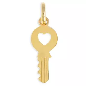 Les Trsors De Lily [Q3310] - Key to Happiness gold plated pendant (love) - 18x8 mm