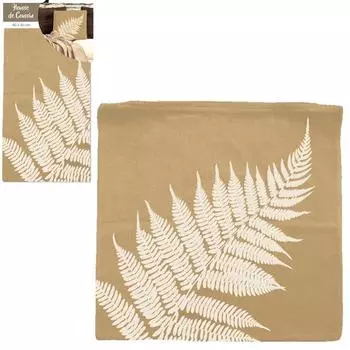 Les Trsors De Lily [Q3519] - Хлопковая наволочка Nature серо-коричневый (папоротник) - 40x40 см.