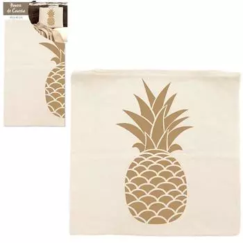 Les Trsors De Lily [Q3520] - Чехол на подушку из хлопка бежевого серо-коричневого цвета Nature (ананас) - 40x40 см