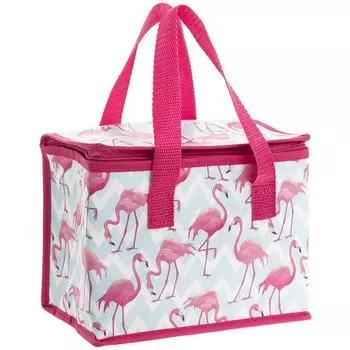 Les Trsors De Lily [Q3567] - Утепленная сумка для обеда Flamingo Rose розово-голубая - 22x16x12 см