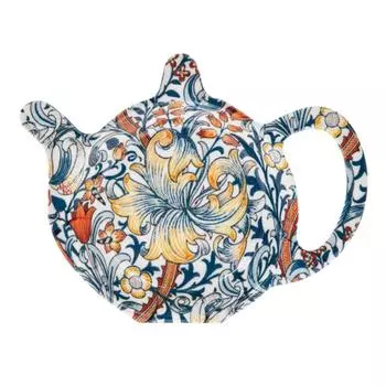 Les Trsors De Lily [Q3574] - Подставка для пакетиков Ботанический сад сине-коричневая (золотая лилия) - 12x9. 8см