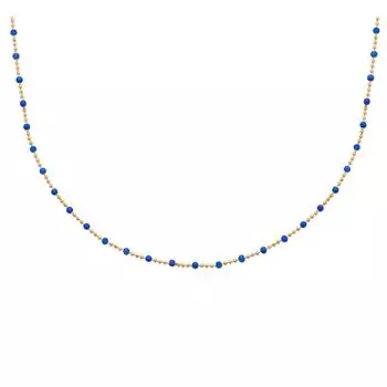 Les Trsors De Lily [Q3591] - Позолоченное колье Boho синее золото (бусины) - 45 см - 2 мм