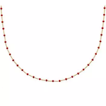 Les Trsors De Lily [Q3592] - Позолоченное колье Boho красное золото (бусины) - 45 см - 2 мм