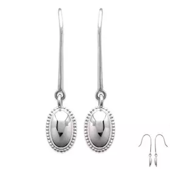 Les Trsors De Lily [Q3739] - Серебряные серебряные серьги Antica (родированное покрытие) - 8x5 мм