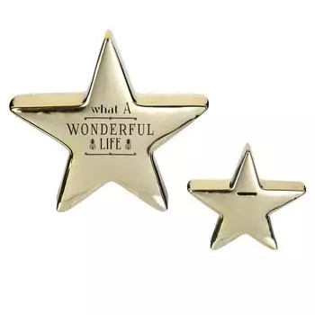 Les Trsors De Lily [Q3833] - Золотая дизайнерская копилка размера XXL Une Etoile est Ne (какая чудесная жизнь) - 21x19. 5x5 см