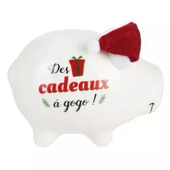 Les Trsors De Lily [Q3840] - Керамическая копилка Рождественский поросенок (Подарки в изобилии!) - 11x9x7 см.