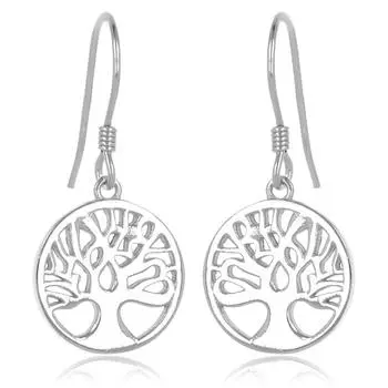Les Trsors De Lily [Q4011] — Серебряные серьги «Древо жизни» (родиевое покрытие) — 12 мм