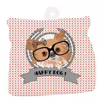 Les Trsors De Lily [Q4018] - Хлопковая дверная пробка Happy Dog розовая (чихуахуа) - 18x18 см ярко-розовый