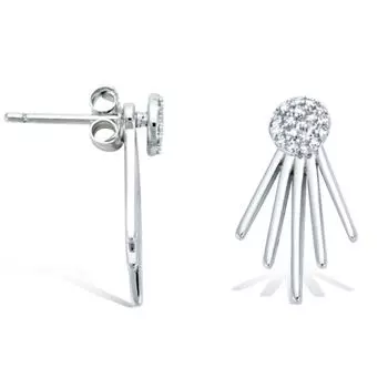 Les Trsors De Lily [Q4072] - Серебряные серьги «Сисси» серебристо-белые (родиевое покрытие) - 18x10 мм