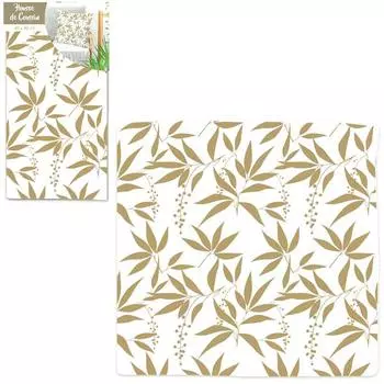 Les Trsors De Lily [Q4327] - Чехол на подушку из хлопка бежевого серо-коричневого цвета Nature (листья) - 40x40 см