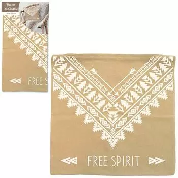 Les Trsors De Lily [Q4333] - Хлопковая наволочка Boho серо-коричневый (свободный дух) - 40x40 см.