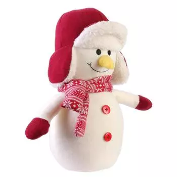 Les Trsors De Lily [Q4365] - Плюшевый Кейл несет красно-белый «Снеговик» - 27. 5x13. 5см