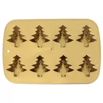 Les Trsors De Lily [Q4397] - Силиконовая форма Золотые ели - 26x17x3 см (8 елей)