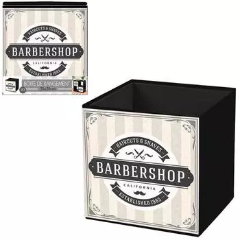 Les Trsors De Lily [Q4496] - Кубик для хранения Barbershop бежево-серый - 31x31 см
