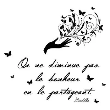 Les Trsors De Lily [Q4504] - Лист наклеек «Сообщения» (Человек не уменьшает счастья, делясь им - Будда) - 20x70 см