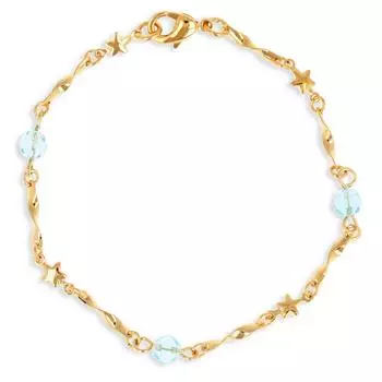Les Trsors De Lily [Q4612] - Позолоченный браслет Sissi золотисто-бирюзовый - 6 мм (звезды)