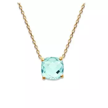 Les Trsors De Lily [Q4693] - Позолоченное колье Sissi бирюзовое аквамариновое золото - 45 см 8 мм