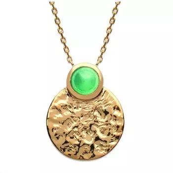 Les Trsors De Lily [Q4697] - Позолоченное колье «Клеопатра», золотой авантюрин - 22x18 мм