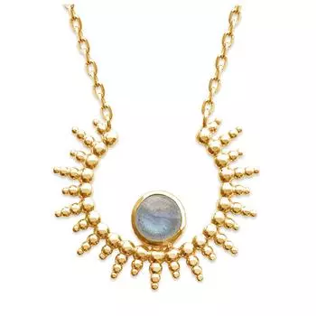Les Trsors De Lily [Q4702] - Колье Cleopatra из позолоченного лабрадорита (солнце) - 22x19 мм