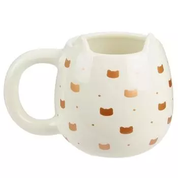 Les Trsors De Lily [Q4783] - Керамическая кружка Cats , бежевое золото - 40 сл.