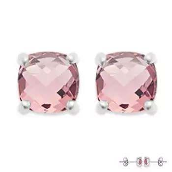 Les Trsors De Lily [Q4954] - Серебряные серьги Sissi розово-белые (родированное покрытие) - 6x6 мм