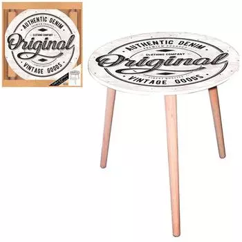 Les Trsors De Lily [Q5151] - Круглый деревянный стол Original бежевый (аутентичный деним - винтаж) - 40 см