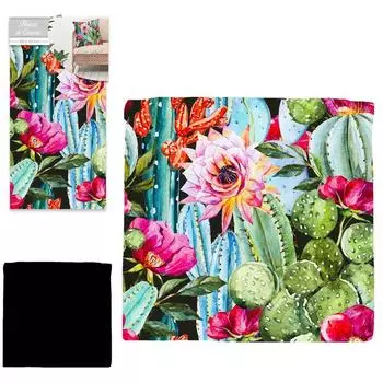 Les Trsors De Lily [Q5510] - Чехол на подушку дизайнерский Кактус разноцветный - 40x40 см разноцветный