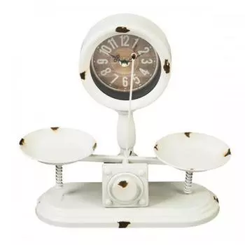 Les Trsors De Lily [Q5546] - Часы металлические винтажные Balance белые (2 подноса) - 27. 5x25x10 см.
