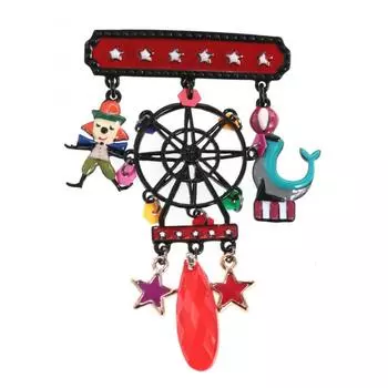 Les Trsors De Lily [Q5762] - Дизайнерская брошь Lilipoupettes (колесо) разноцветная - 80x50 мм