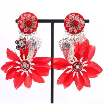 Les Trsors De Lily [Q5799] - Дизайнерские клипсы Lilipoupettes красное серебро - 10x6 см.