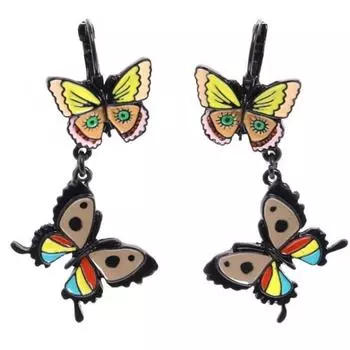 Les Trsors De Lily [Q5815] - Дизайнерские шпалы Lilipoupettes (бабочка) желто-коричневый - 50x25 мм