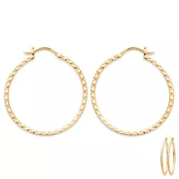 Les Trsors De Lily [Q6266] - Позолоченные серьги-кольца Клеопатра - 30 мм 1 мм