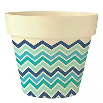 Les Trsors De Lily [Q6389] - Бамбуковое кашпо Boho сине-зелено-бежевый - 17x18 см