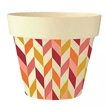 Les Trsors De Lily [Q6390] - Бамбуковое кашпо Boho оранжево-розово-бежевый - 17x18 см