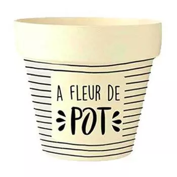 Les Trsors De Lily [Q6395] - Бамбуковый вазон Messages бежево-черный (Горшечный цветок) - 13. 5x15см