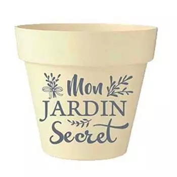 Les Trsors De Lily [Q6407] - Бамбуковое кашпо Messages бежево-серый (Мой Тайный Сад) - 10. 5x9. 5 см