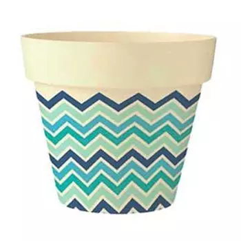 Les Trsors De Lily [Q6420] - Бамбуковое кашпо Boho сине-зелено-бежевый - 10. 5x9. 5 см