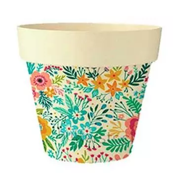 Les Trsors De Lily [Q6427] - Многоцветный бежевый бамбуковый кашпо Цветочный - 10. 5x9. 5 см