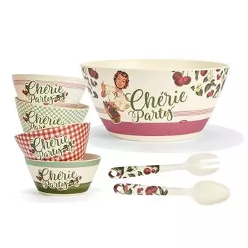 Les Trsors De Lily [Q6431] - Бамбуковый десертный набор French Vintage (Chrie Party) - 25x16 см бежевый