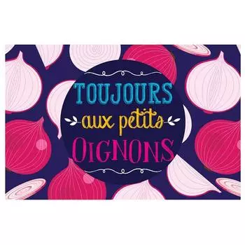 Les Trsors De Lily [Q6556] - Юмористическая ламинированная салфетка Messages фиолетово-розовая (всегда с маленьким луком) - 43x28 см