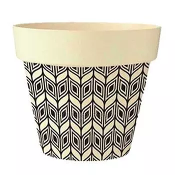 Les Trsors De Lily [Q6579] - Бамбуковое кашпо Boho бежево-черный - 13. 5x15см бежевый