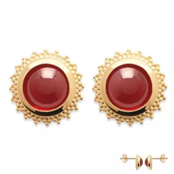 Les Trsors De Lily [Q6634] - Красные позолоченные серьги Cleopatra Позолоченные серьги - 10 мм