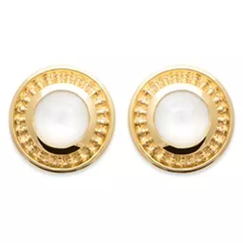 Les Trsors De Lily [Q6680] - Позолоченные серьги Клеопатра золотой лунный камень - 10 мм