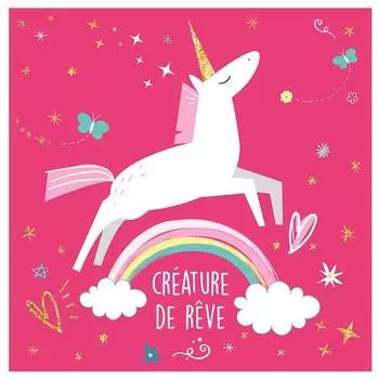 Les Trsors De Lily [Q6710] - Дизайнерская канва Unicorn My Unicorn фуксия (Создание мечты) - 30x30 см