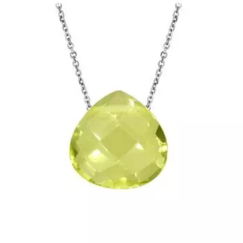 Les Trsors De Lily [Q6771] - Серебряное колье Meghan серебристо-желтый кварц (родированное покрытие) - 8x8 мм