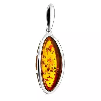 Les Trsors De Lily [Q6788] - Серебряный кулон «Вдохновение» Янтарный коньяк (родиевое покрытие) - 25x11 мм