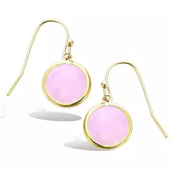 Les Trsors De Lily [Q6844] - Серьги с позолотой Клеопатра розовое золото (молочный) - 10 мм