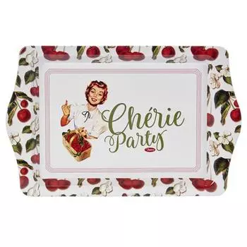 Les Trsors De Lily [Q6938] - металлический поднос French Vintage (Chrie Party) - 25x16 см красный
